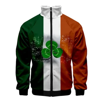 2021 horúci módny štýl Liverpool osobnosti kabát Írska Zelená tlač obrázok mužov všeobecné kvalitné bunda, mikina s kapucňou,
