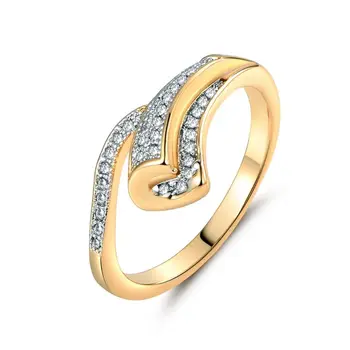 Luxusné Žlté Zlato Prekvapené Micro Pave Diamantové Prstene pre Ženy Muži Móda Drahokamu Zapojenie snubný Prsteň Jemné Šperky