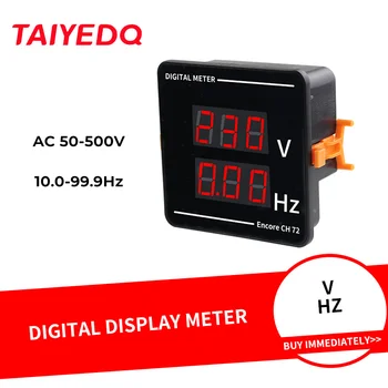 Námestie 72*72 mm AC 50-500V 10.0-99.9 Hz Digitálny Displej LED Prúdu Voltmeter Hz Panel Meter