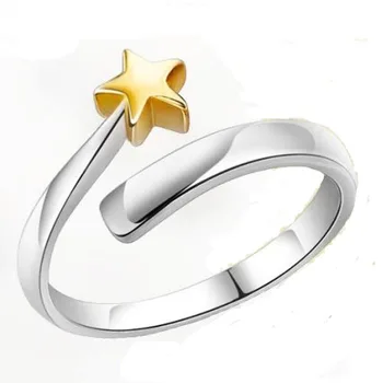 REETI 925 Sterling Silver star Otvoriť Prstene Pre Ženy, Vintage Štýl Lady Zabrániť Alergikov Mincový striebro-šperky