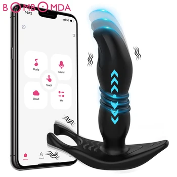Teleskopická Upozorňuje Zadok Plug Análny Vibrátor Bluetooth APLIKÁCIA Bezdrôtového Diaľkového Sexuálne Hračky pre Ženy Dildo Prostaty Masér Buttplug